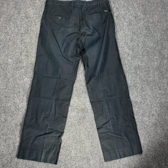 Faconnable Pants Mens 34 Straight Leg Chino Blue Cotton Flat Front Pockets - Picture 6 of 7